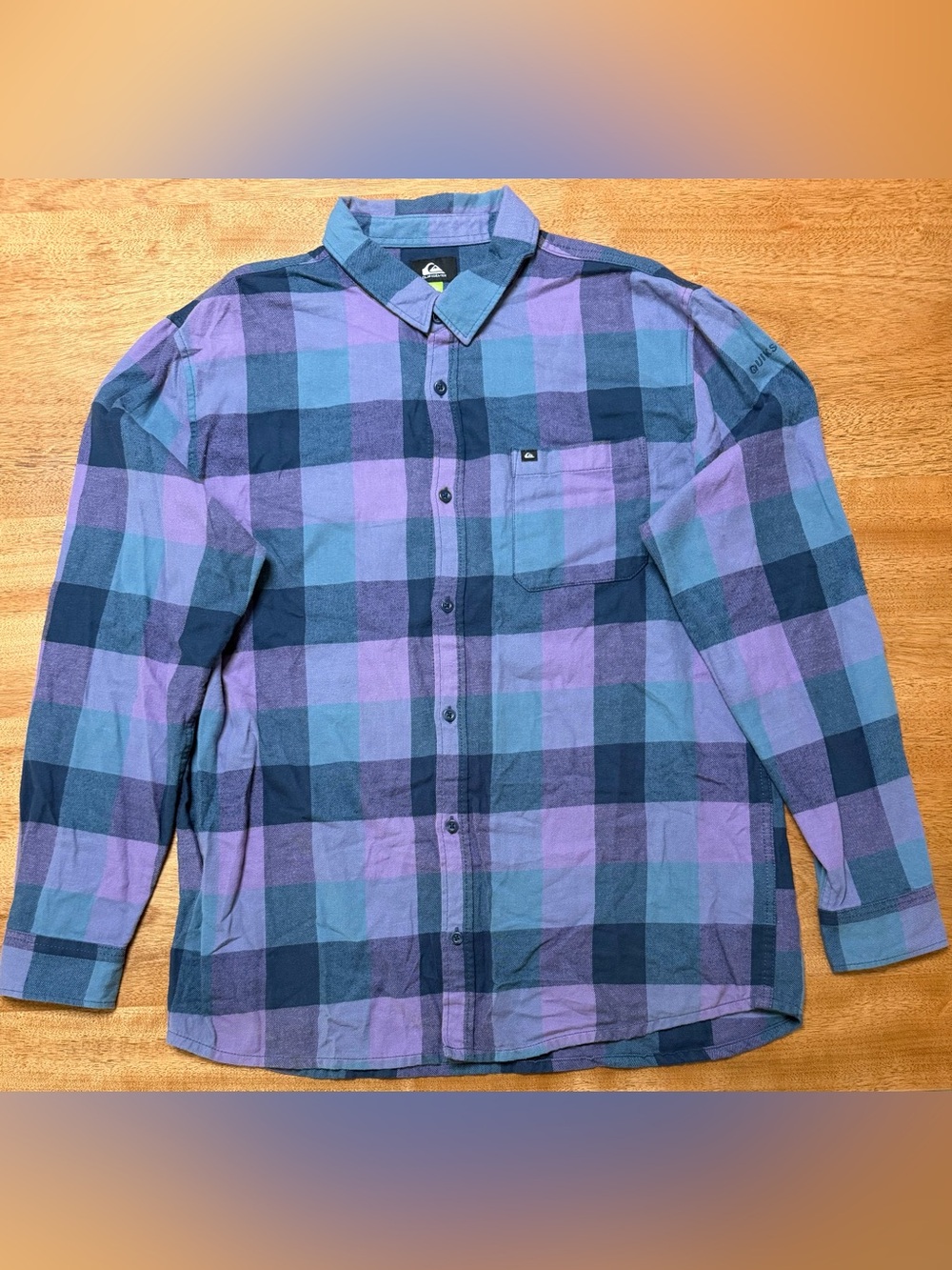 Quicksilver Men’s Motherfly Long Sleeve Flannel Shirt, Size XL Regular Fit